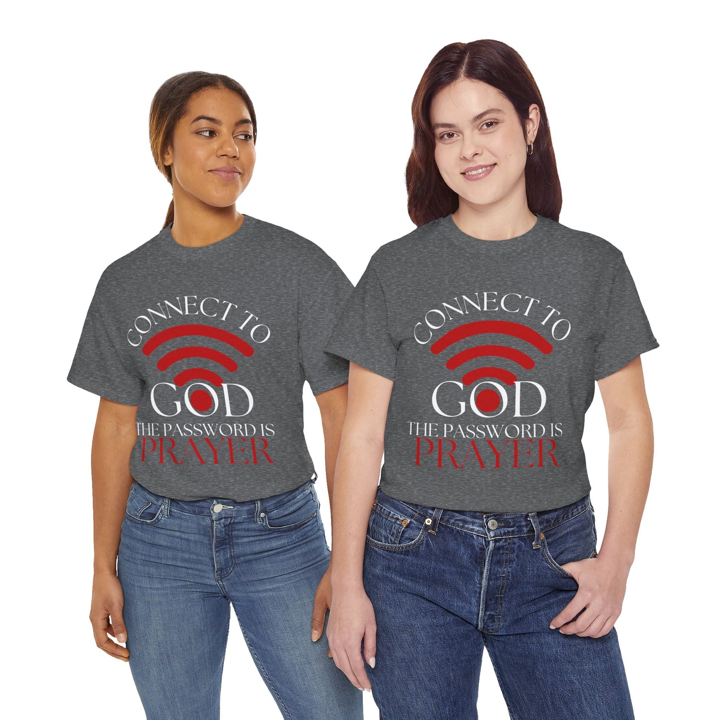 INSPIRATIONAL CONNECT TO GOD - Unisex Heavy Cotton Tee