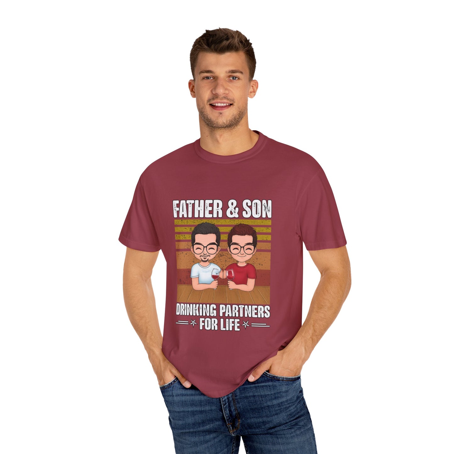 FATHER & SON DRINKING T SHIRT Unisex Garment-Dyed T-shirt