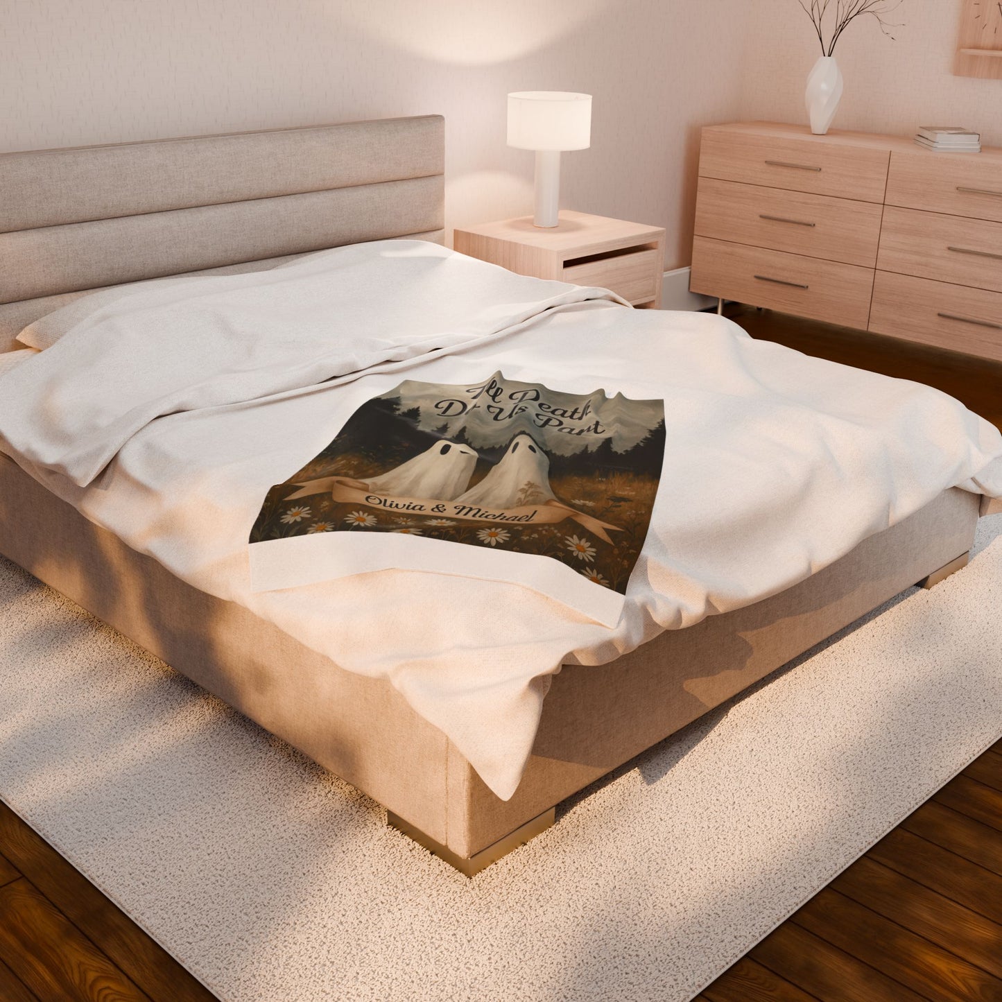 PERSONALIZED COUPLE BLANKET Velveteen Plush Blanket