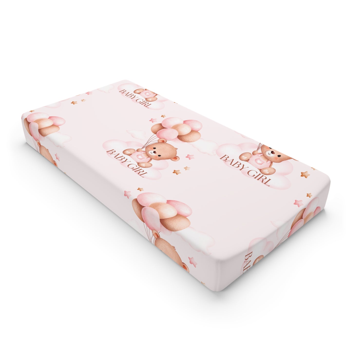 Cute Bear and Balloons - Whimsical Baby Changing Pad Cover