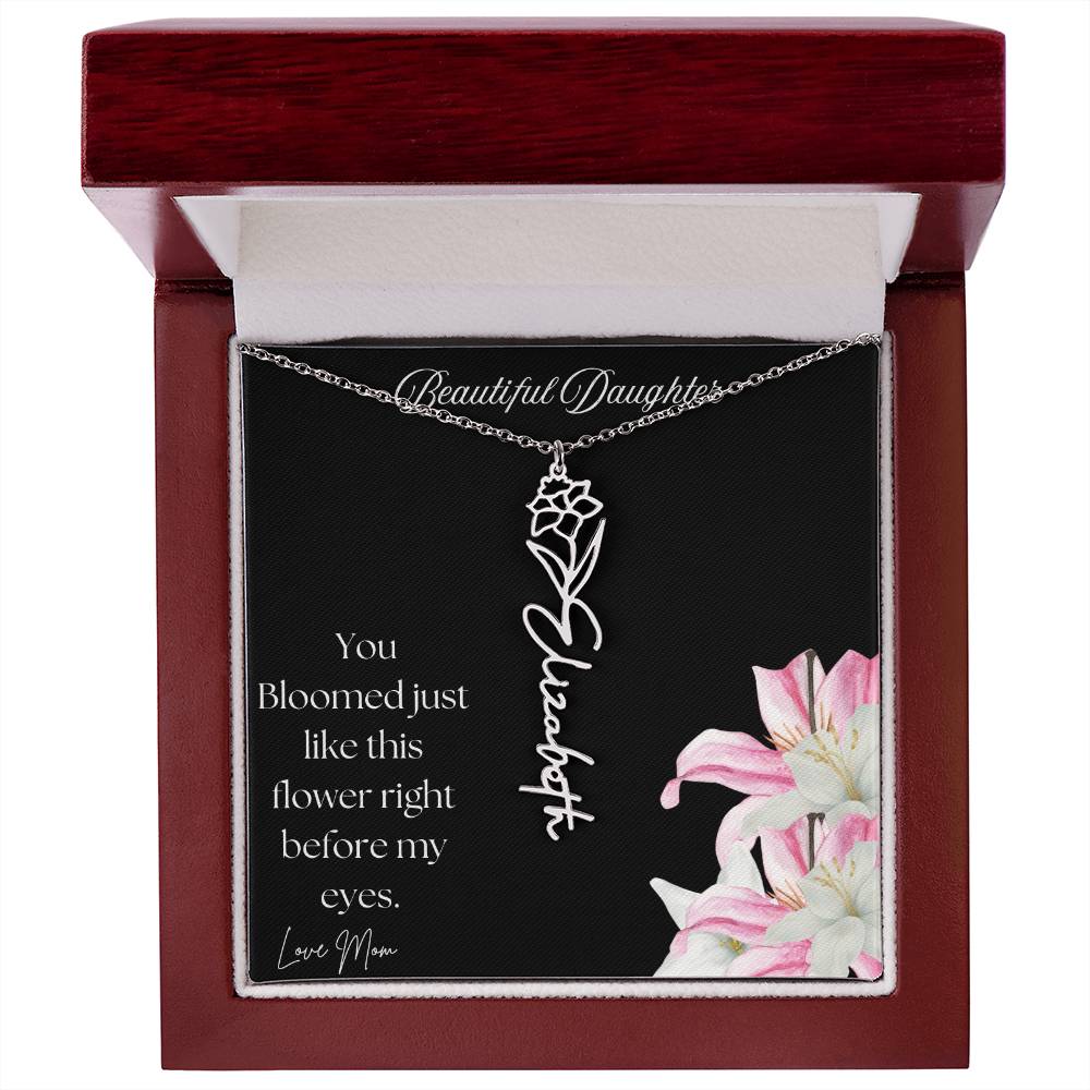 BEAUTIFUL DAUGHTER - FLOWER NAME NECKLACE