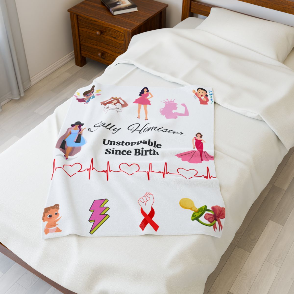 UNSTOPPABLE GIRL BLANKET SOFT Velveteen Plush