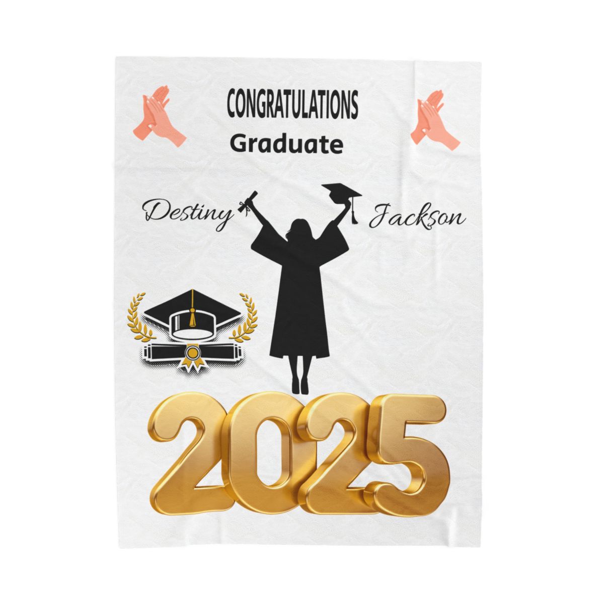 2025 GRADUATION- Personalize -Velveteen Plush Blanket