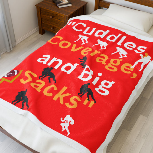 COZY SPORTS BLANKET WITH FUN QUOTE Perfect for Game Night, Snuggling, Gifting, Home Decor, Cuddling
