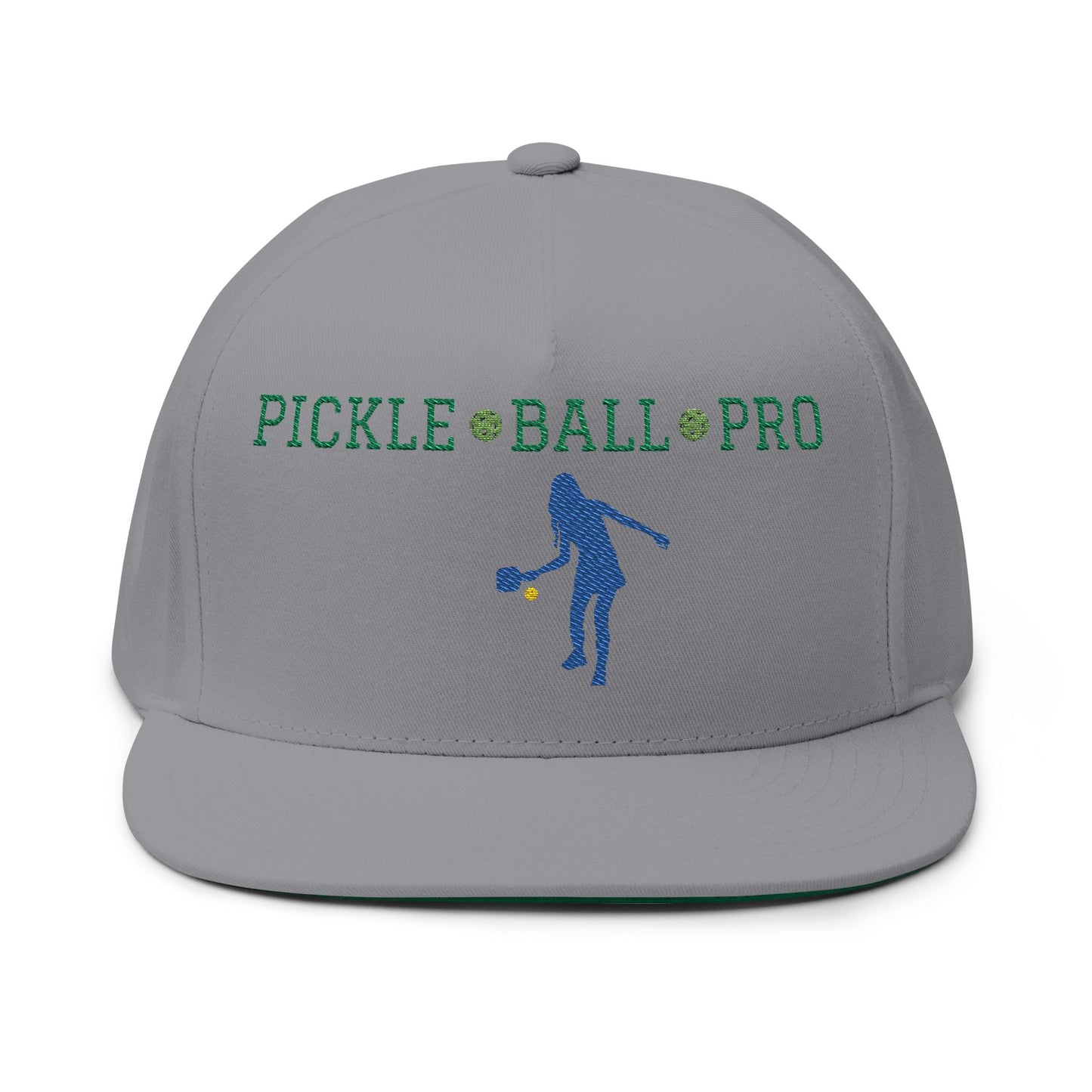 Pickleball Pro Flat Bill Cap - Stylish Embroidered Hat for Sports Lovers