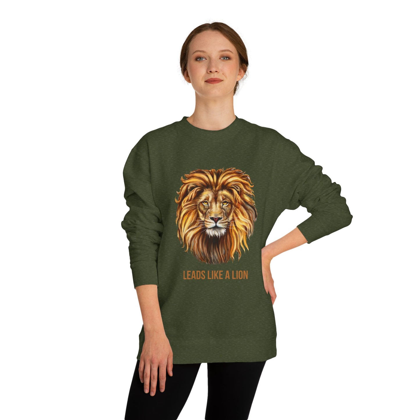 BACK SCHOOL UNISEX SWEATSHIRT BOLD LION LEADERSHIP Motivational Apparel, Unisex Gift, Animal Lover's Top, Inspirational Sweatshirt