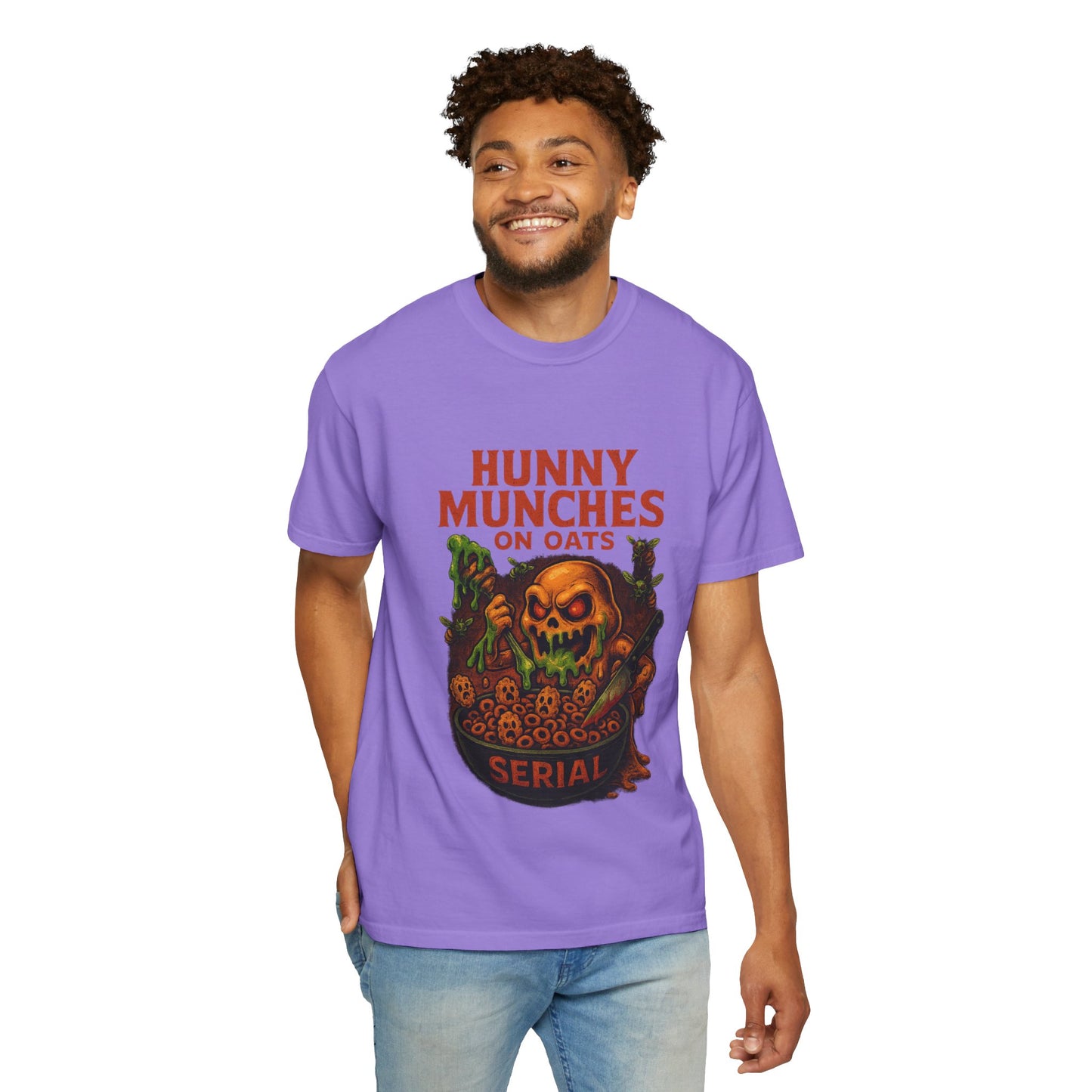 HALLOWEEN MUNCHES ON OATS Unisex Garment-Dyed T-shirt