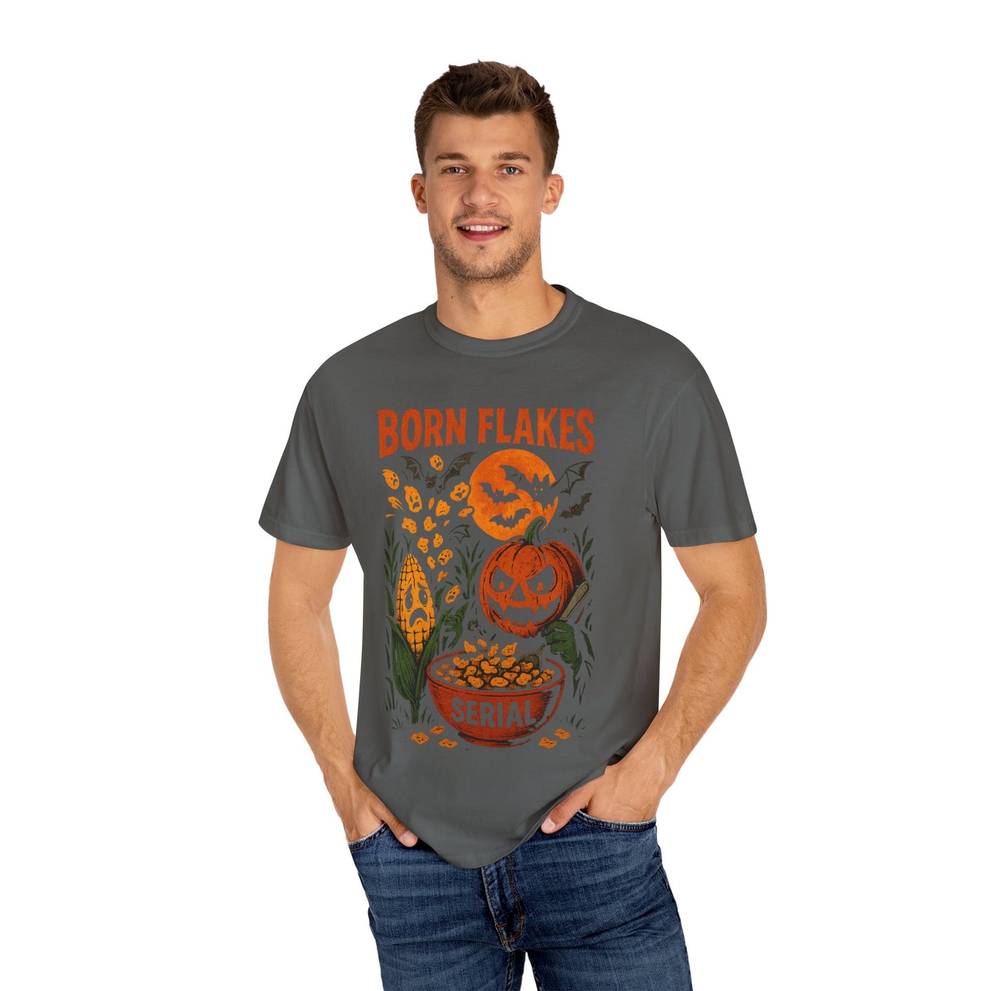 HALLOWEEN BORN FLAKES SERIAL Unisex Garment-Dyed T-shirt