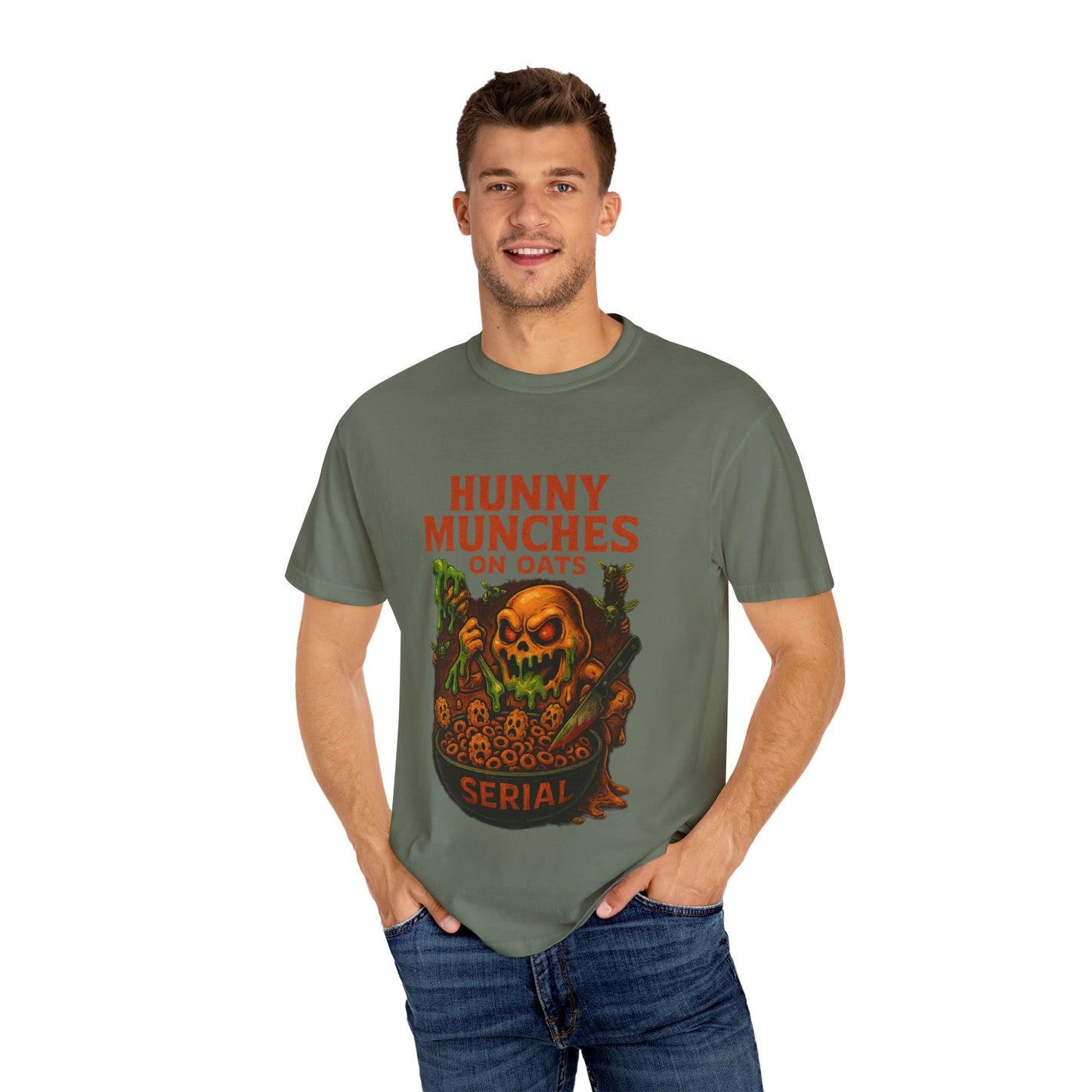 HALLOWEEN MUNCHES ON OATS Unisex Garment-Dyed T-shirt
