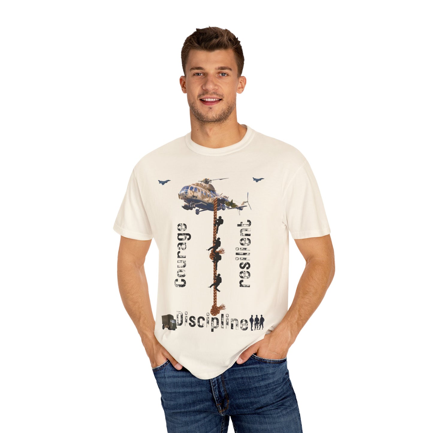 ARMY TEE Courage and Discipline , Unisex Military-Inspired T-Shirt, Adventure Shirt, Gift for Heroes, Casual Wear, Motivational Apparel