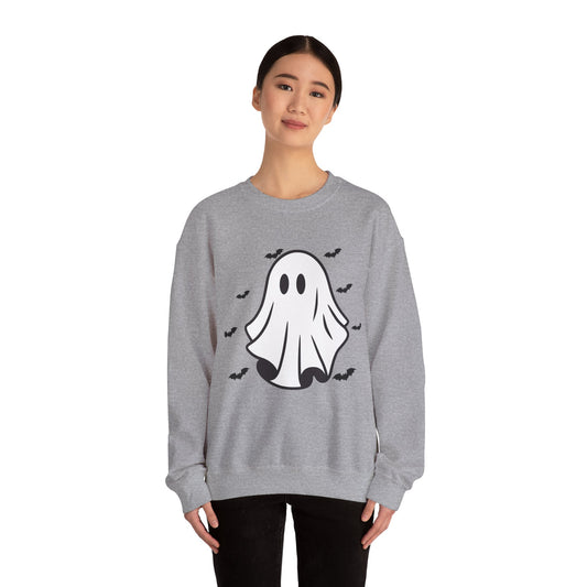 HALLOWEEN Spooky Ghost Crewneck Sweatshirt, Apparel, Cozy Unisex Sweatshirt, Trick or Treat, Fall Fashion, Ghost Lover Gift
