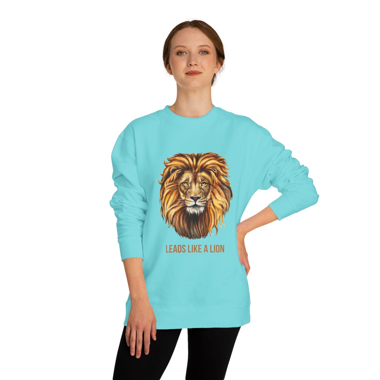 BACK SCHOOL UNISEX SWEATSHIRT BOLD LION LEADERSHIP Motivational Apparel, Unisex Gift, Animal Lover's Top, Inspirational Sweatshirt
