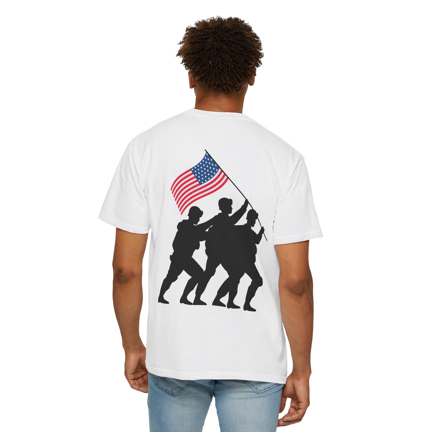 Patriotic Dad T-Shirt - Unisex Garment-Dyed Tee for Father's Day & Celebrations