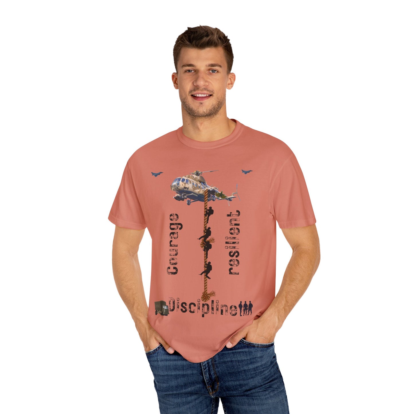 ARMY TEE Courage and Discipline , Unisex Military-Inspired T-Shirt, Adventure Shirt, Gift for Heroes, Casual Wear, Motivational Apparel