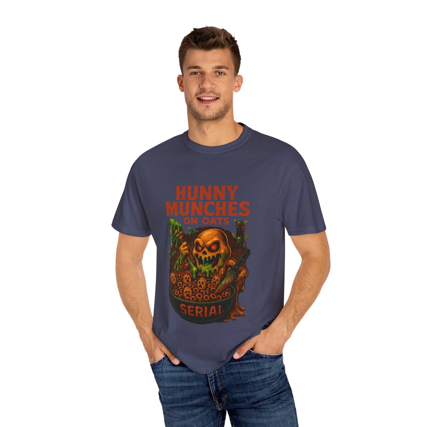 HALLOWEEN MUNCHES ON OATS Unisex Garment-Dyed T-shirt