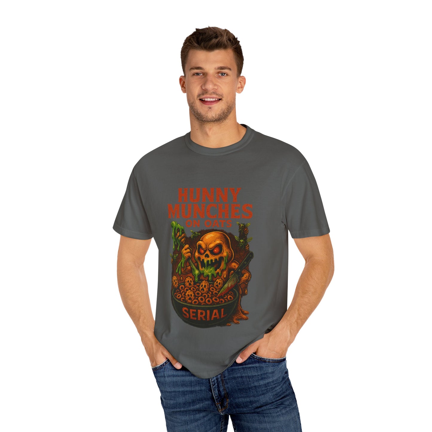 HALLOWEEN MUNCHES ON OATS Unisex Garment-Dyed T-shirt