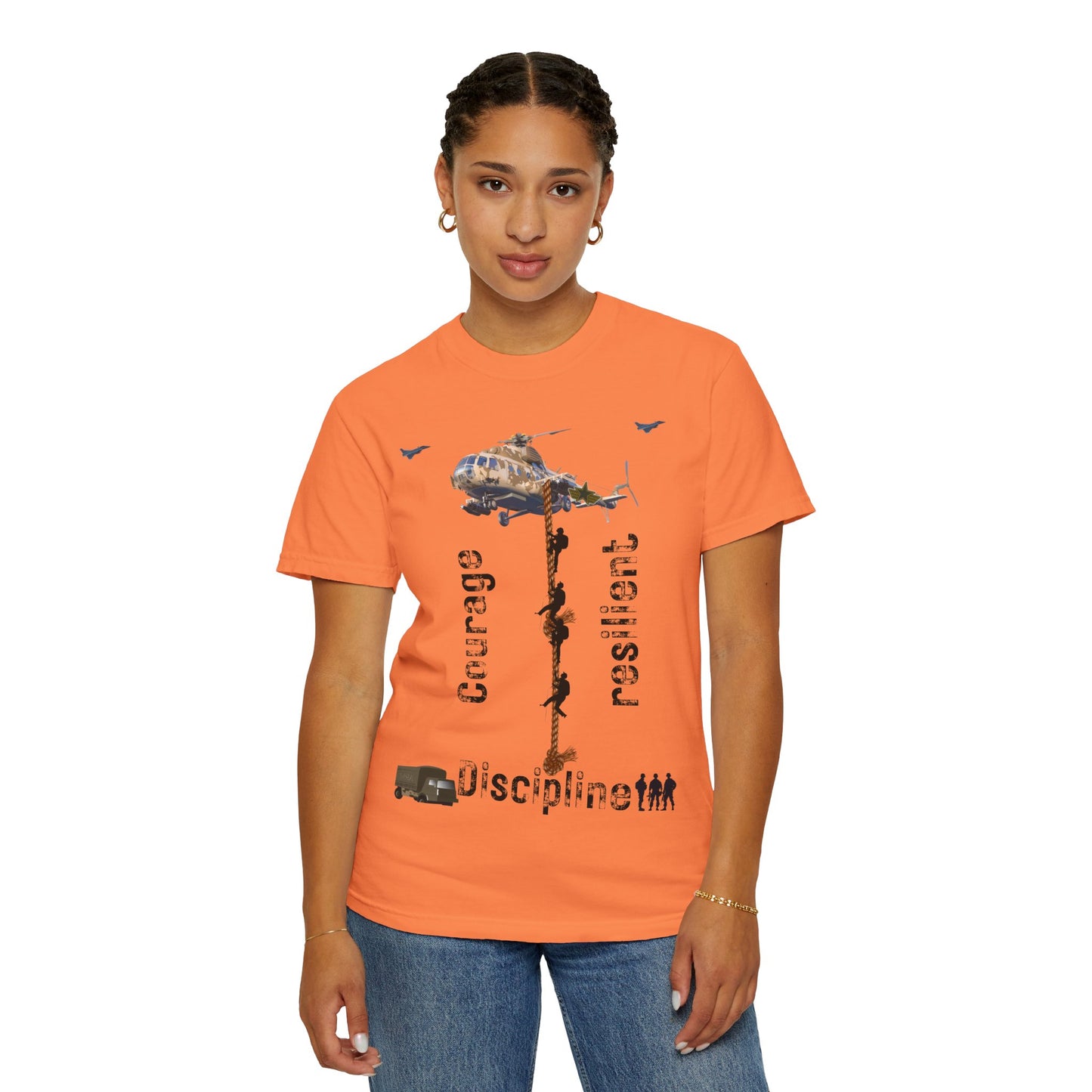 ARMY TEE Courage and Discipline , Unisex Military-Inspired T-Shirt, Adventure Shirt, Gift for Heroes, Casual Wear, Motivational Apparel