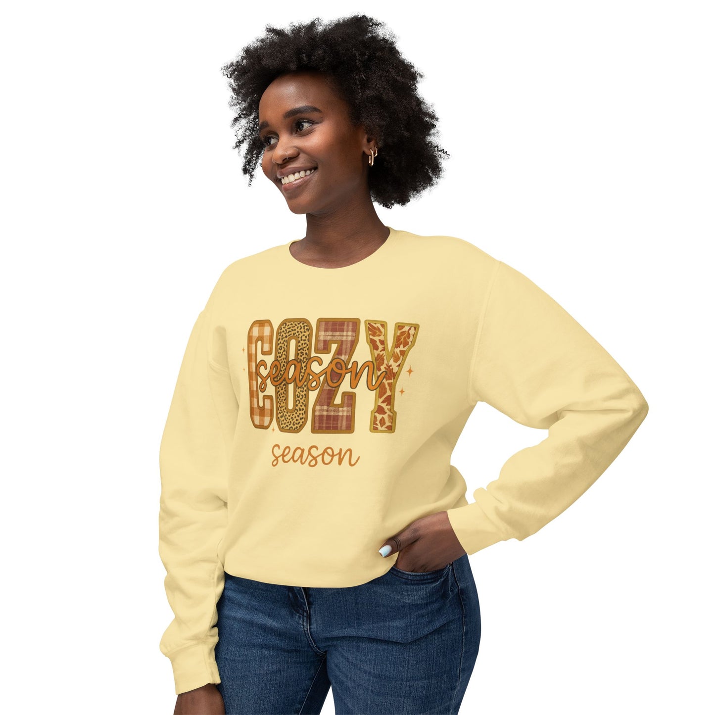 FALL COZY SEASON SWEATSHIRT Unisex Lightweight Crewneck Sweatshirt