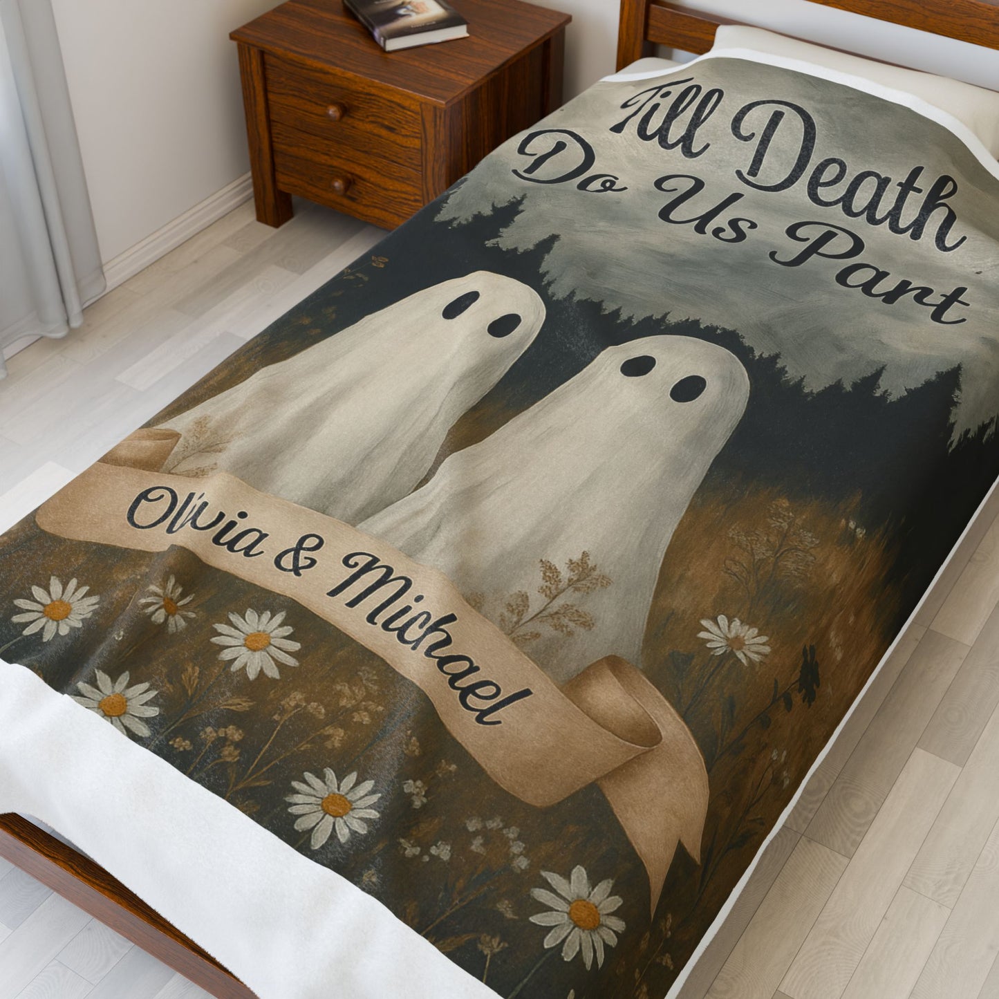 PERSONALIZED COUPLE BLANKET Velveteen Plush Blanket