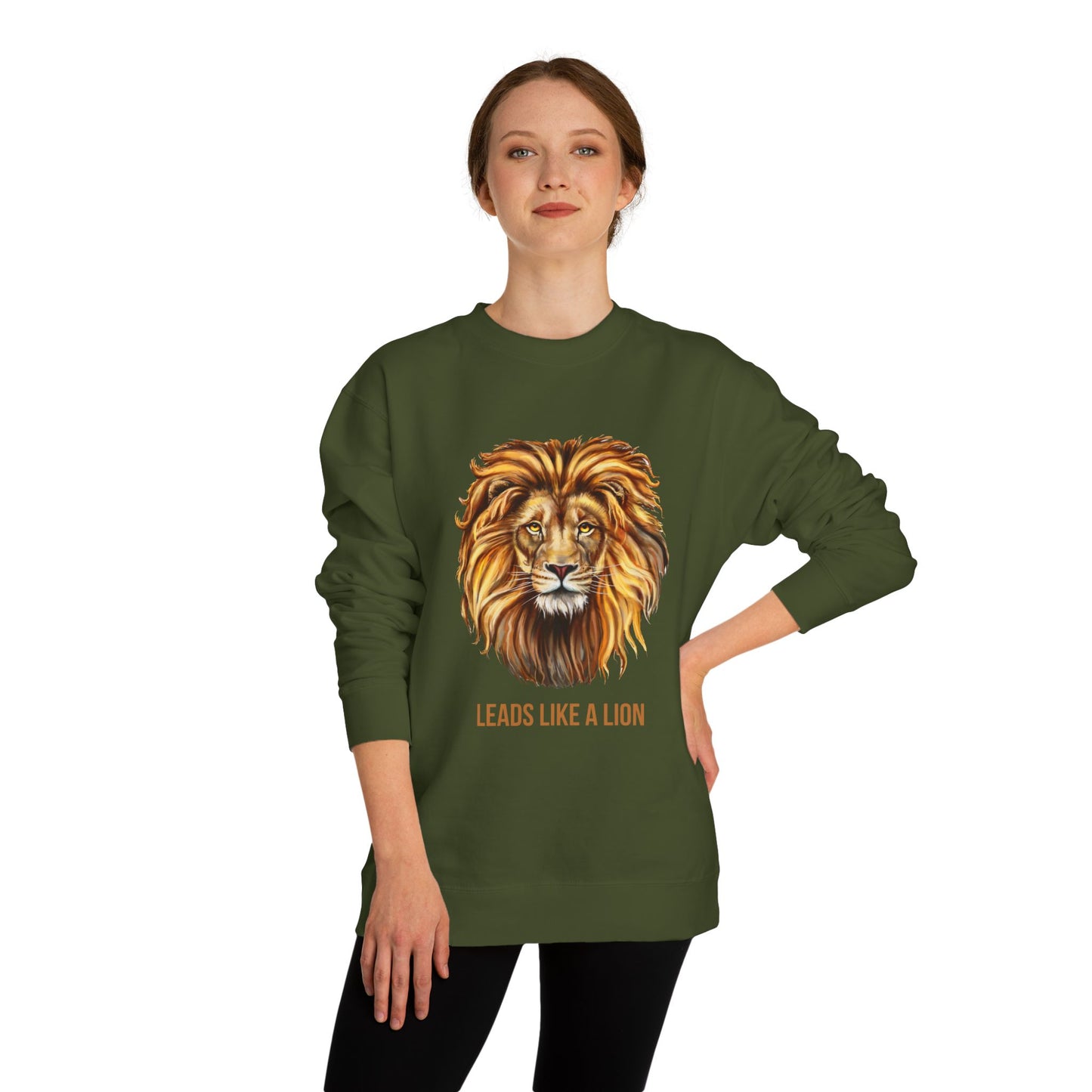BACK SCHOOL UNISEX SWEATSHIRT BOLD LION LEADERSHIP Motivational Apparel, Unisex Gift, Animal Lover's Top, Inspirational Sweatshirt