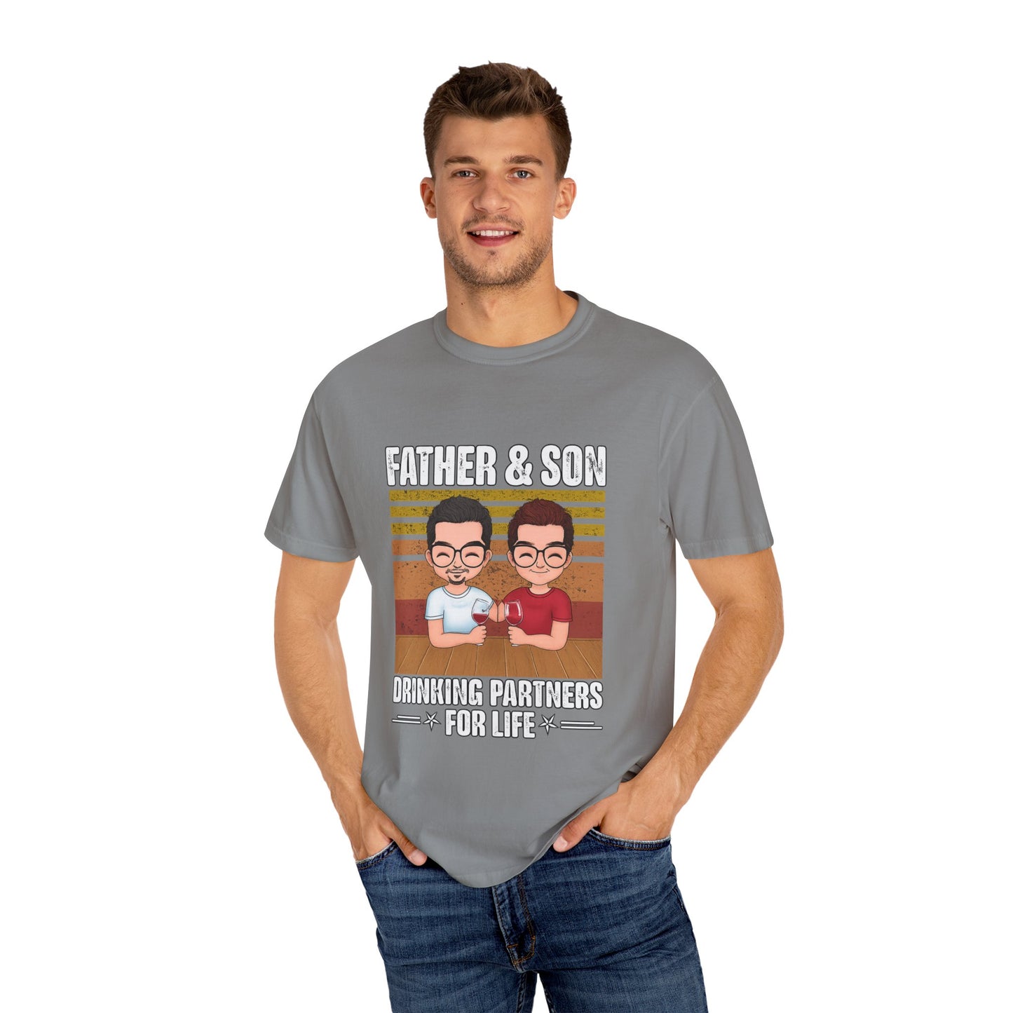 FATHER & SON DRINKING T SHIRT Unisex Garment-Dyed T-shirt