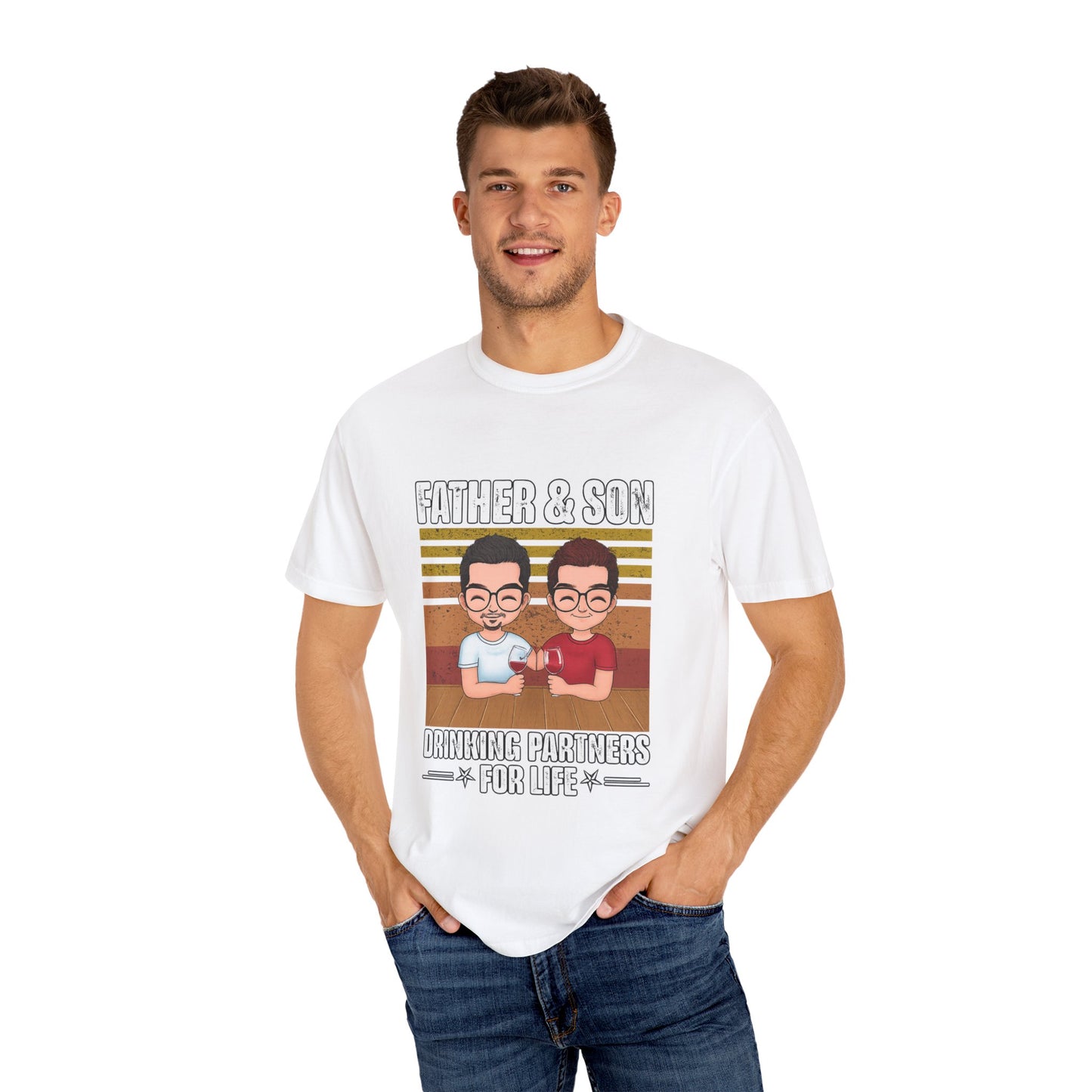 FATHER & SON DRINKING T SHIRT Unisex Garment-Dyed T-shirt