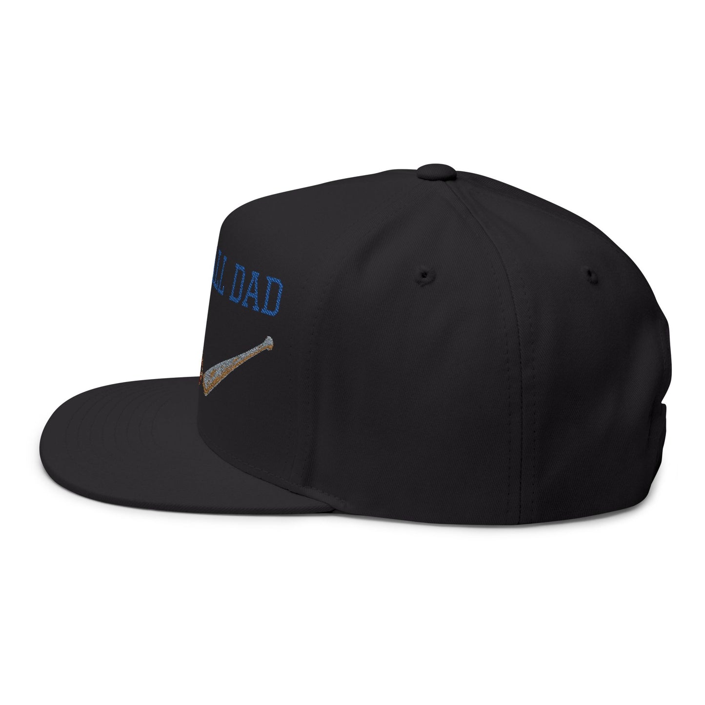 Baseball Dad Flat Bill Cap - Embroidered Cap for Sports Lovers