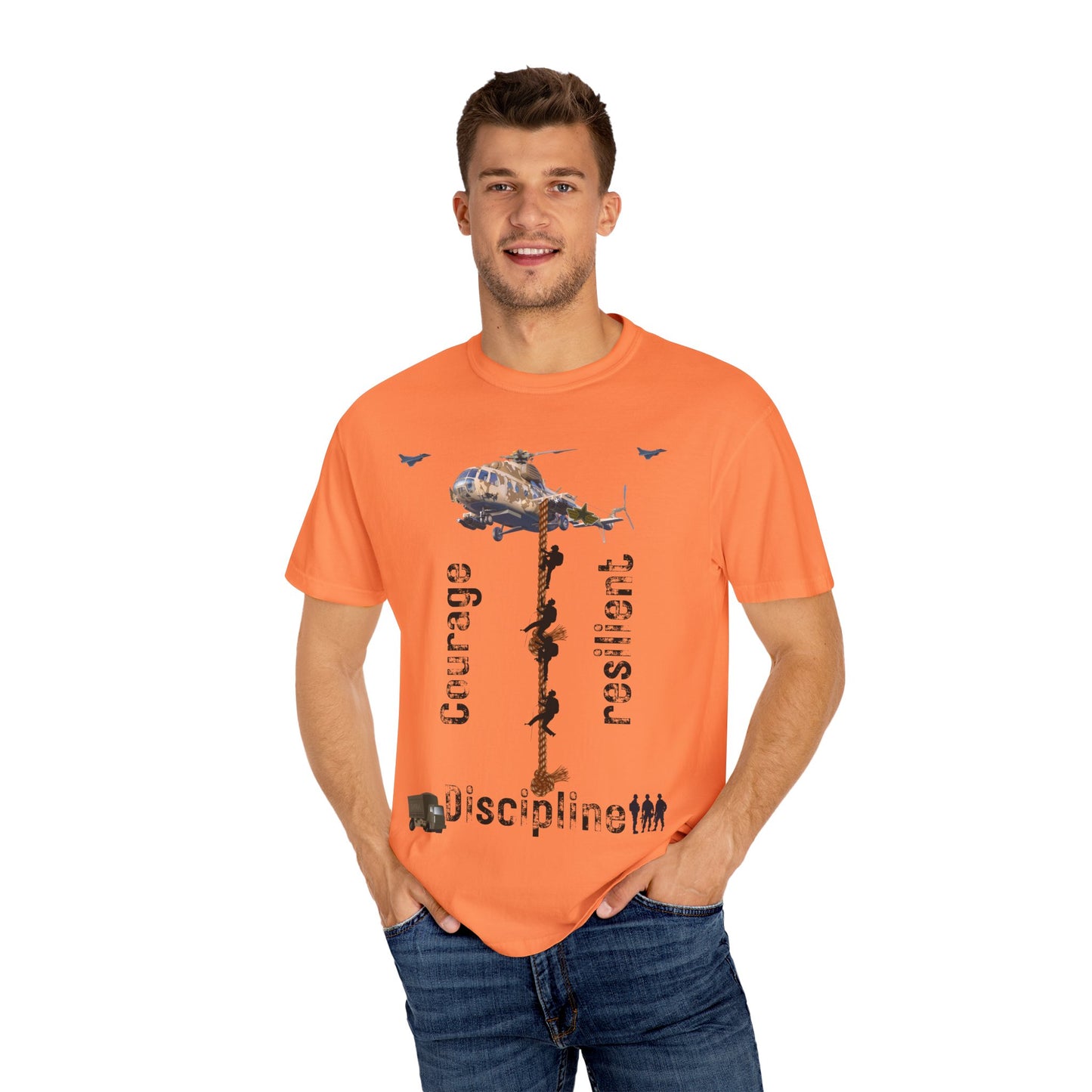 ARMY TEE Courage and Discipline , Unisex Military-Inspired T-Shirt, Adventure Shirt, Gift for Heroes, Casual Wear, Motivational Apparel