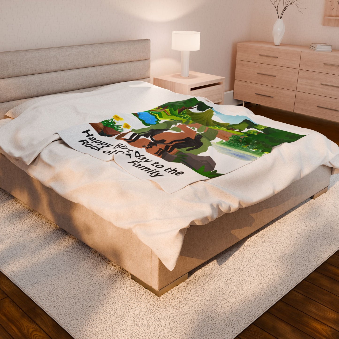 COZY SOFT VELVETEEN  BIRTHDAY DAD BLANKET - Cozy Gift for Birthdays, Family Celebrations, Home Decor, Personalized Throw