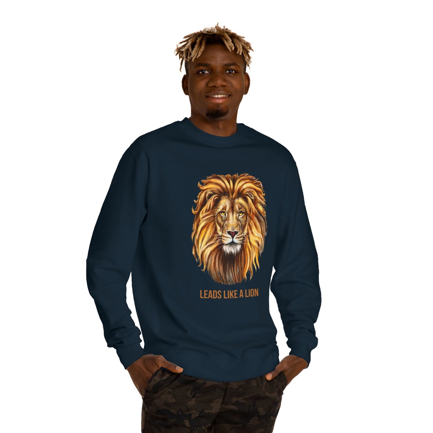 BACK SCHOOL UNISEX SWEATSHIRT BOLD LION LEADERSHIP Motivational Apparel, Unisex Gift, Animal Lover's Top, Inspirational Sweatshirt