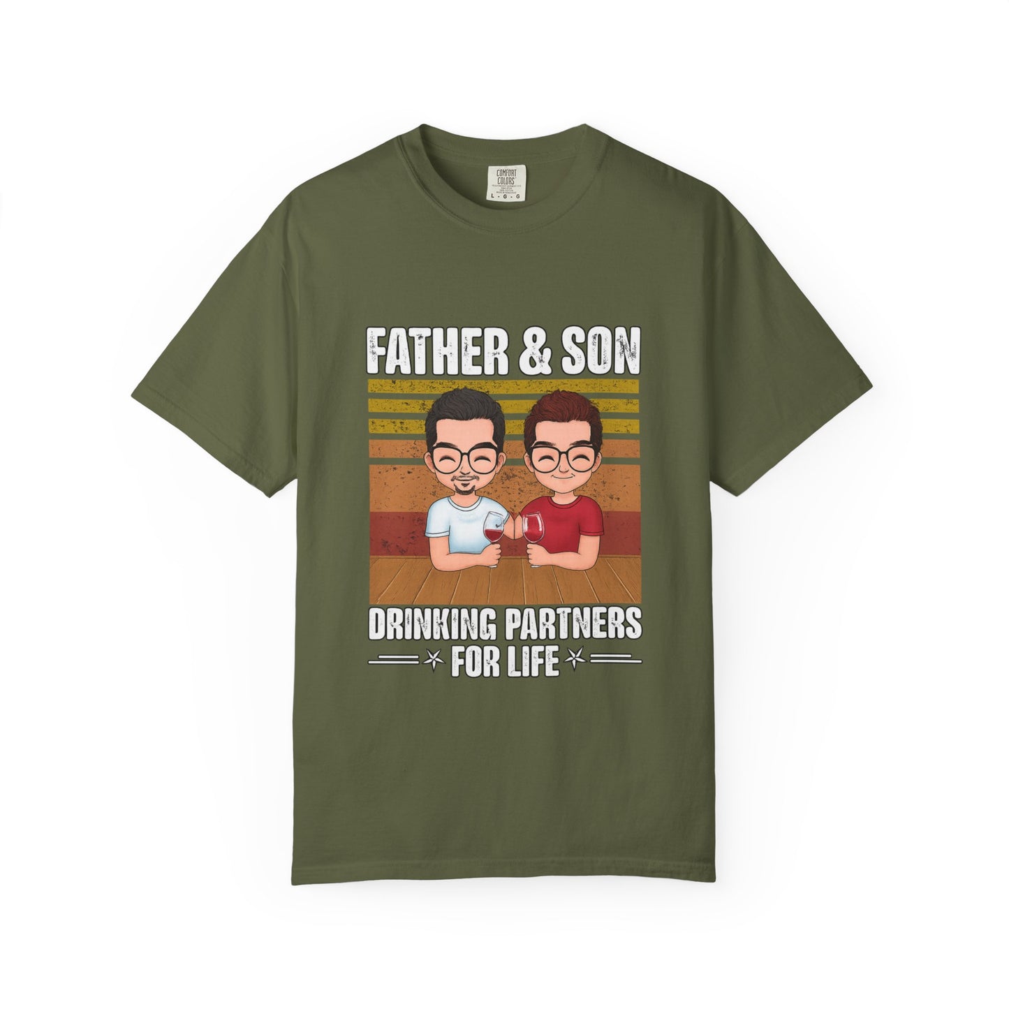 FATHER & SON DRINKING T SHIRT Unisex Garment-Dyed T-shirt