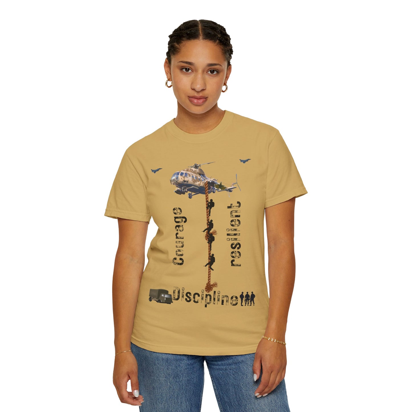 ARMY TEE Courage and Discipline , Unisex Military-Inspired T-Shirt, Adventure Shirt, Gift for Heroes, Casual Wear, Motivational Apparel