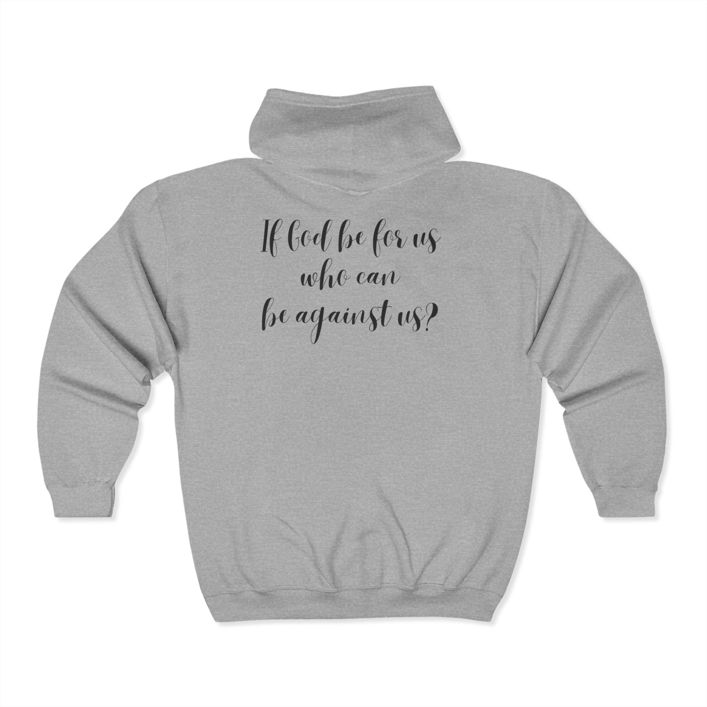 Inspirational Zip-Up Hoodie - Romans 8:31 - Unisex Heavy Blend™