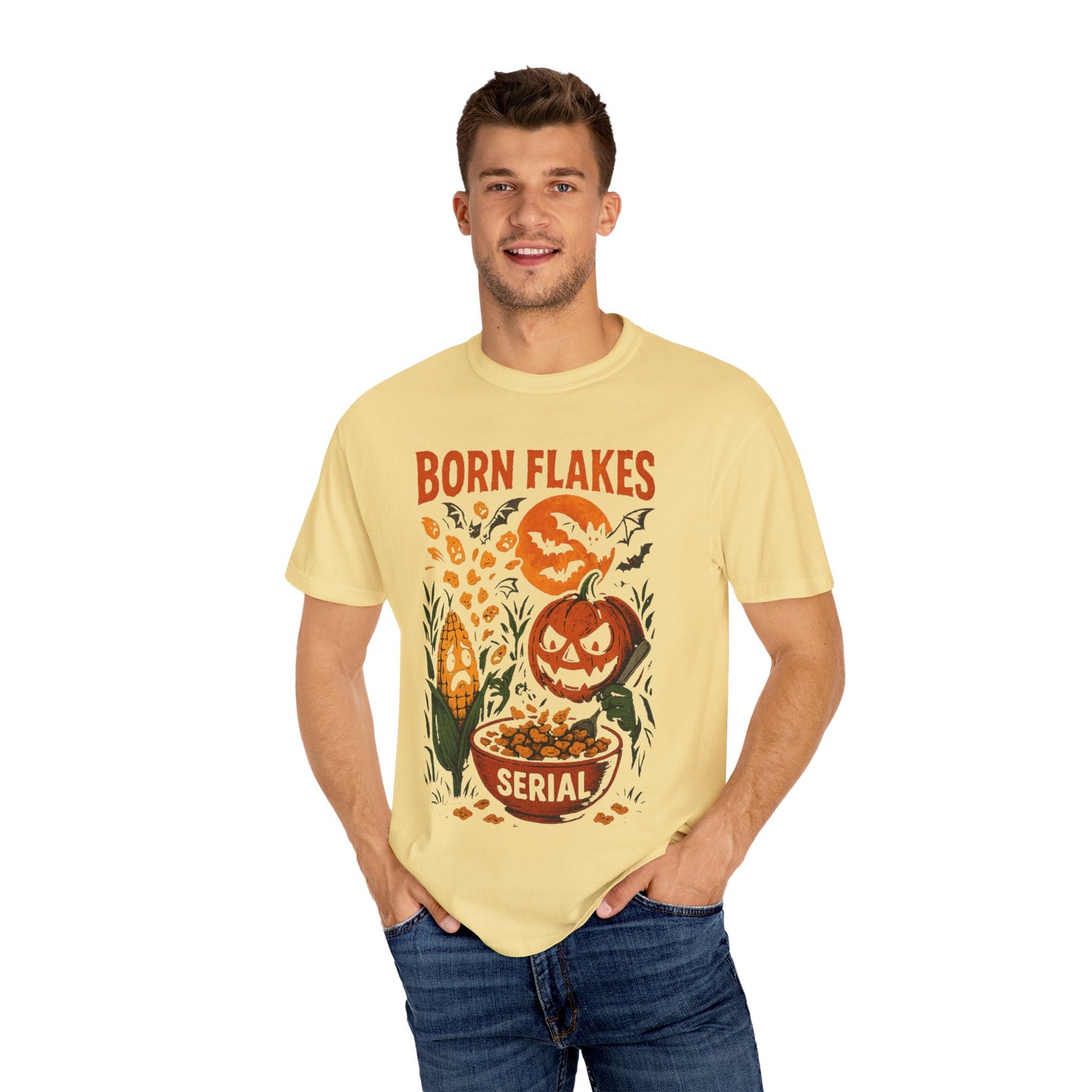 HALLOWEEN BORN FLAKES SERIAL Unisex Garment-Dyed T-shirt