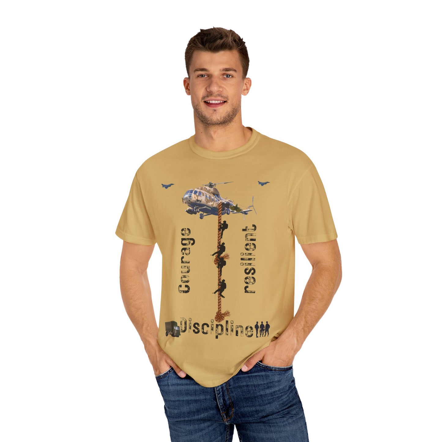 ARMY TEE Courage and Discipline , Unisex Military-Inspired T-Shirt, Adventure Shirt, Gift for Heroes, Casual Wear, Motivational Apparel