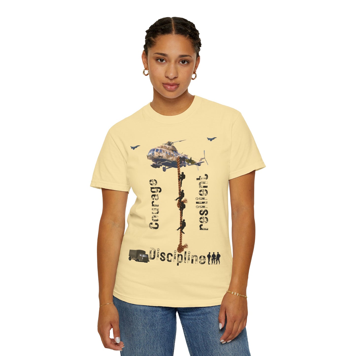 ARMY TEE Courage and Discipline , Unisex Military-Inspired T-Shirt, Adventure Shirt, Gift for Heroes, Casual Wear, Motivational Apparel