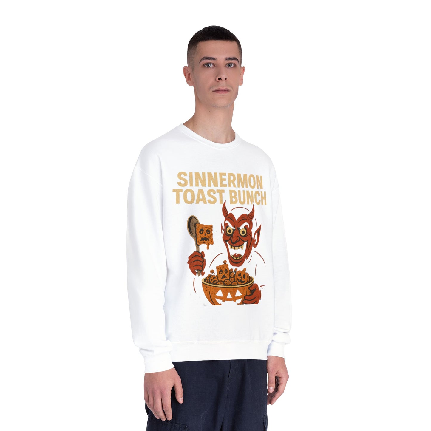 NEW SINNERMON TOAST HALLOWEEN SWEATSHIRT Unisex NuBlend® Crewneck Sweatshirt