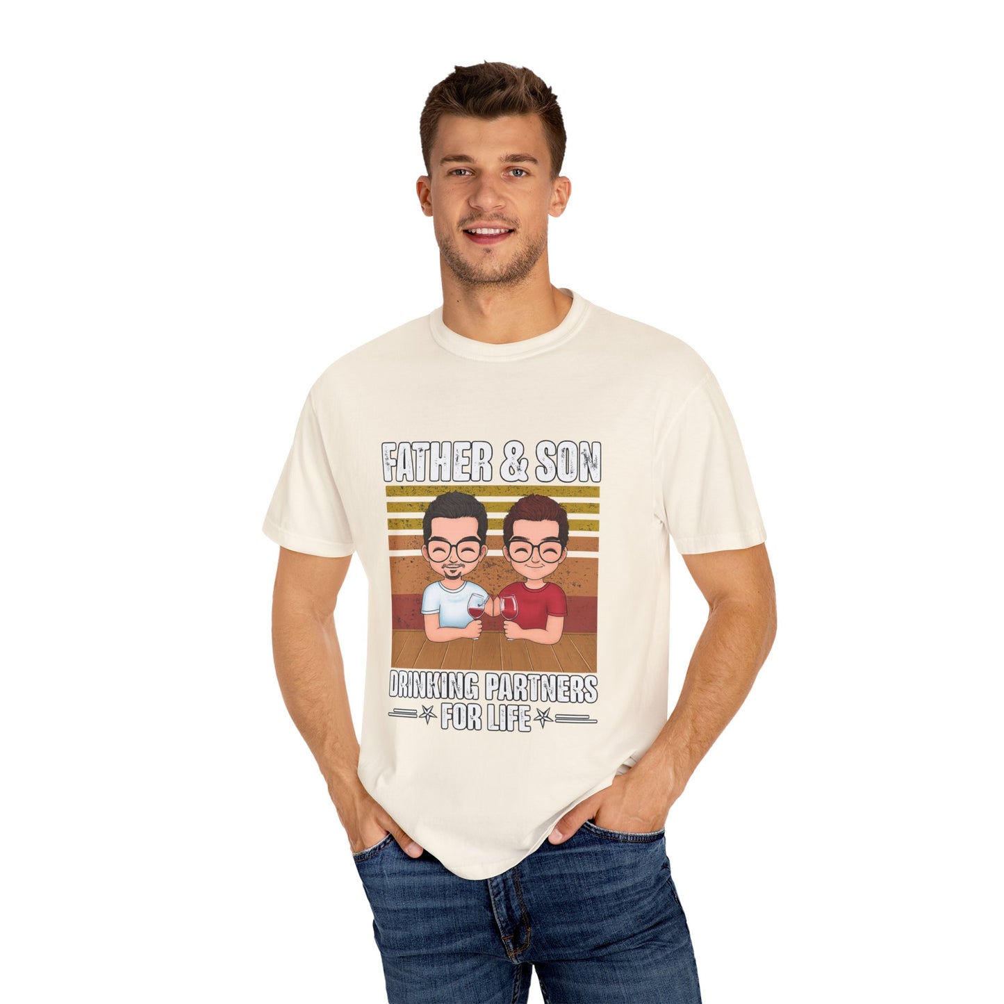 FATHER & SON DRINKING T SHIRT Unisex Garment-Dyed T-shirt