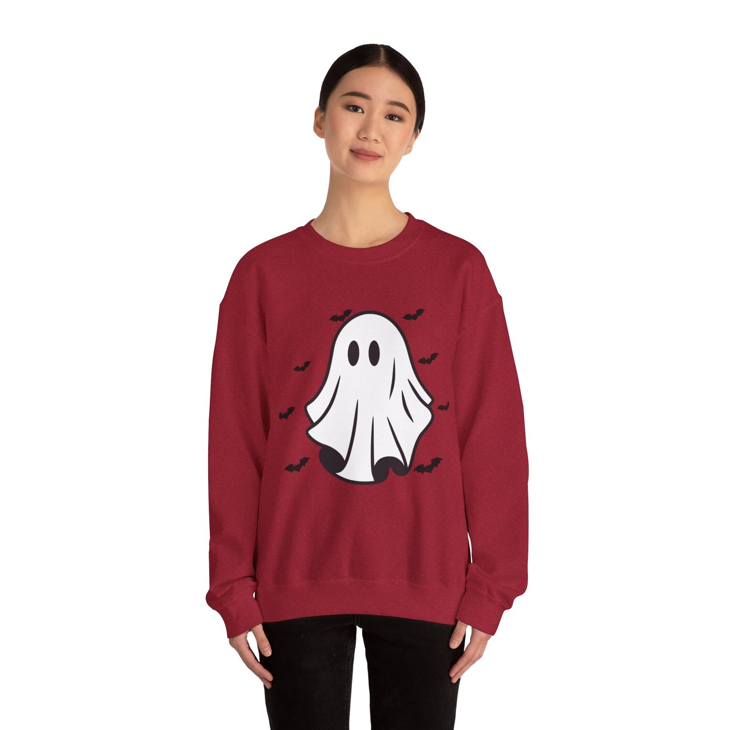 HALLOWEEN Spooky Ghost Crewneck Sweatshirt, Apparel, Cozy Unisex Sweatshirt, Trick or Treat, Fall Fashion, Ghost Lover Gift
