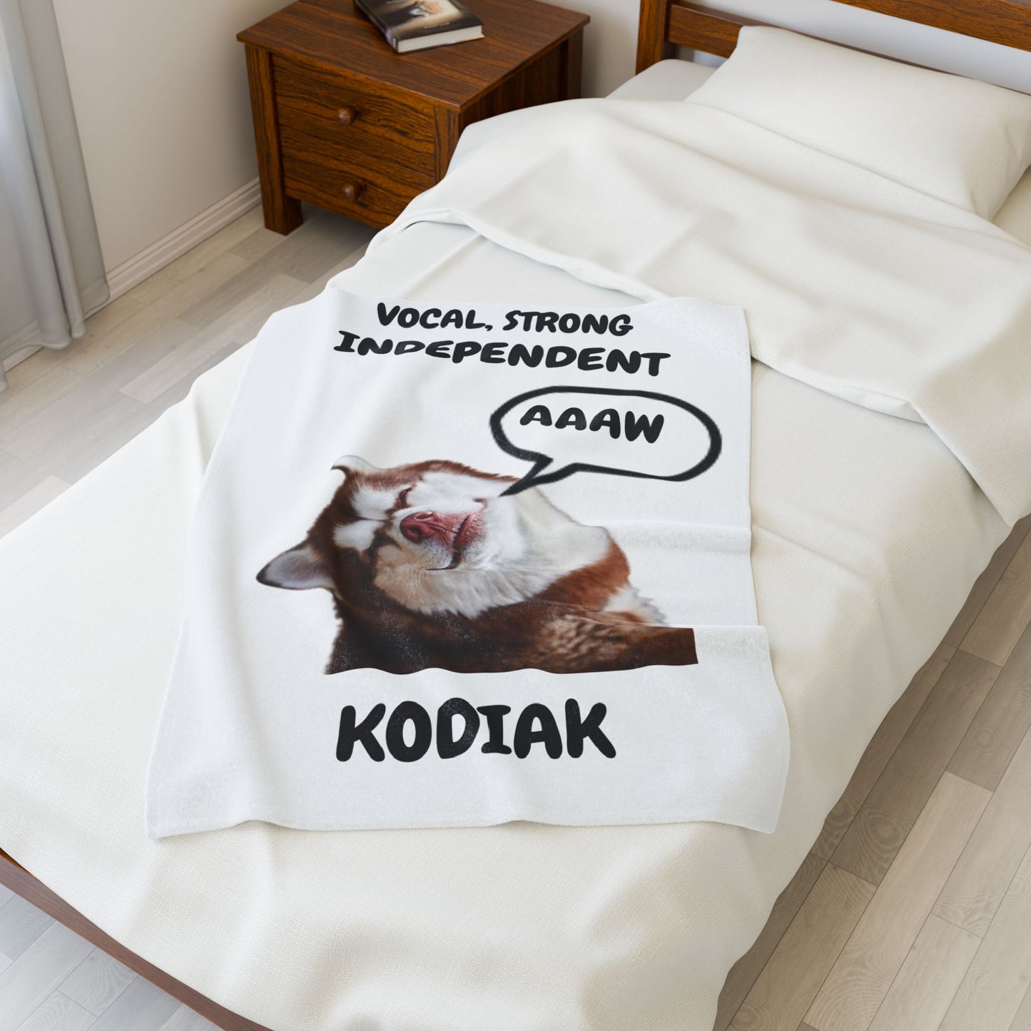 HUSKIE DOG Velveteen Plush Blanket (Placeholder Do Not Publish)