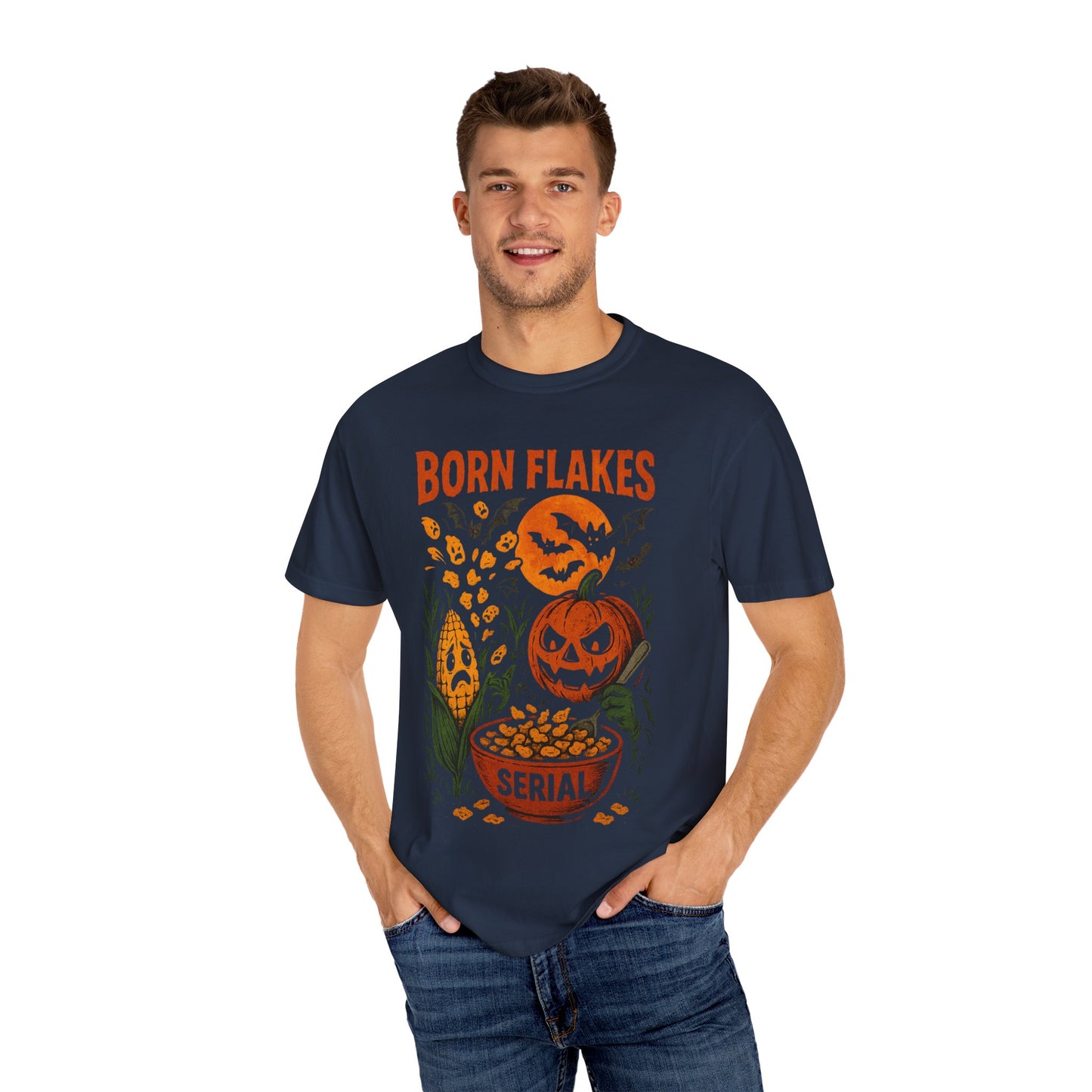 HALLOWEEN BORN FLAKES SERIAL Unisex Garment-Dyed T-shirt