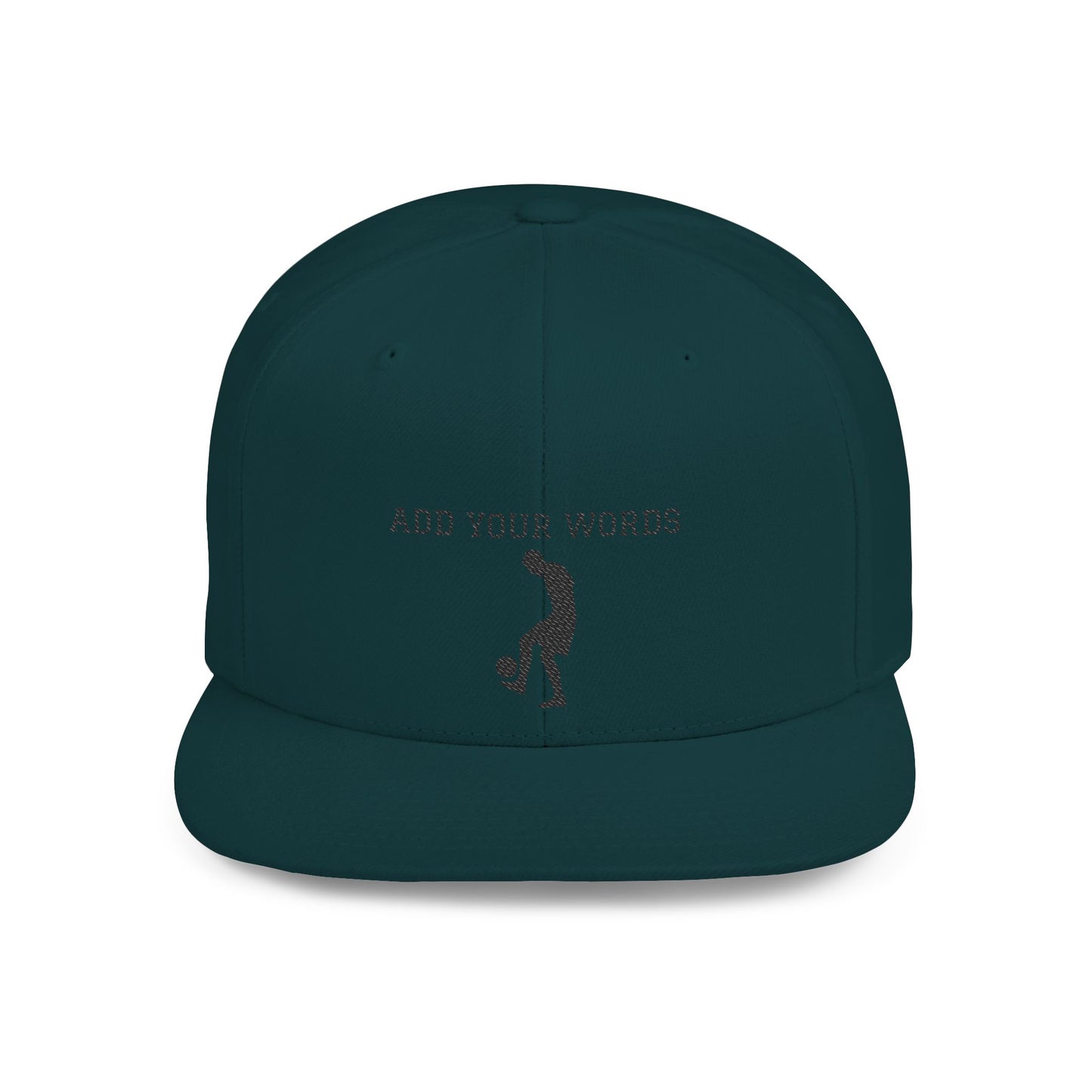 Custom Flat Bill Snapback Hat - Personalizable Sports Cap with Silhouette Design