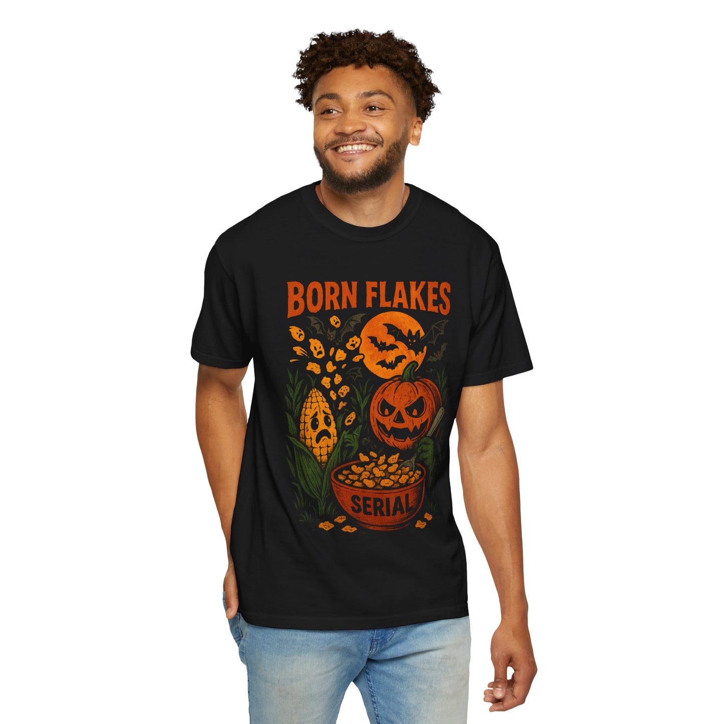 HALLOWEEN BORN FLAKES SERIAL Unisex Garment-Dyed T-shirt