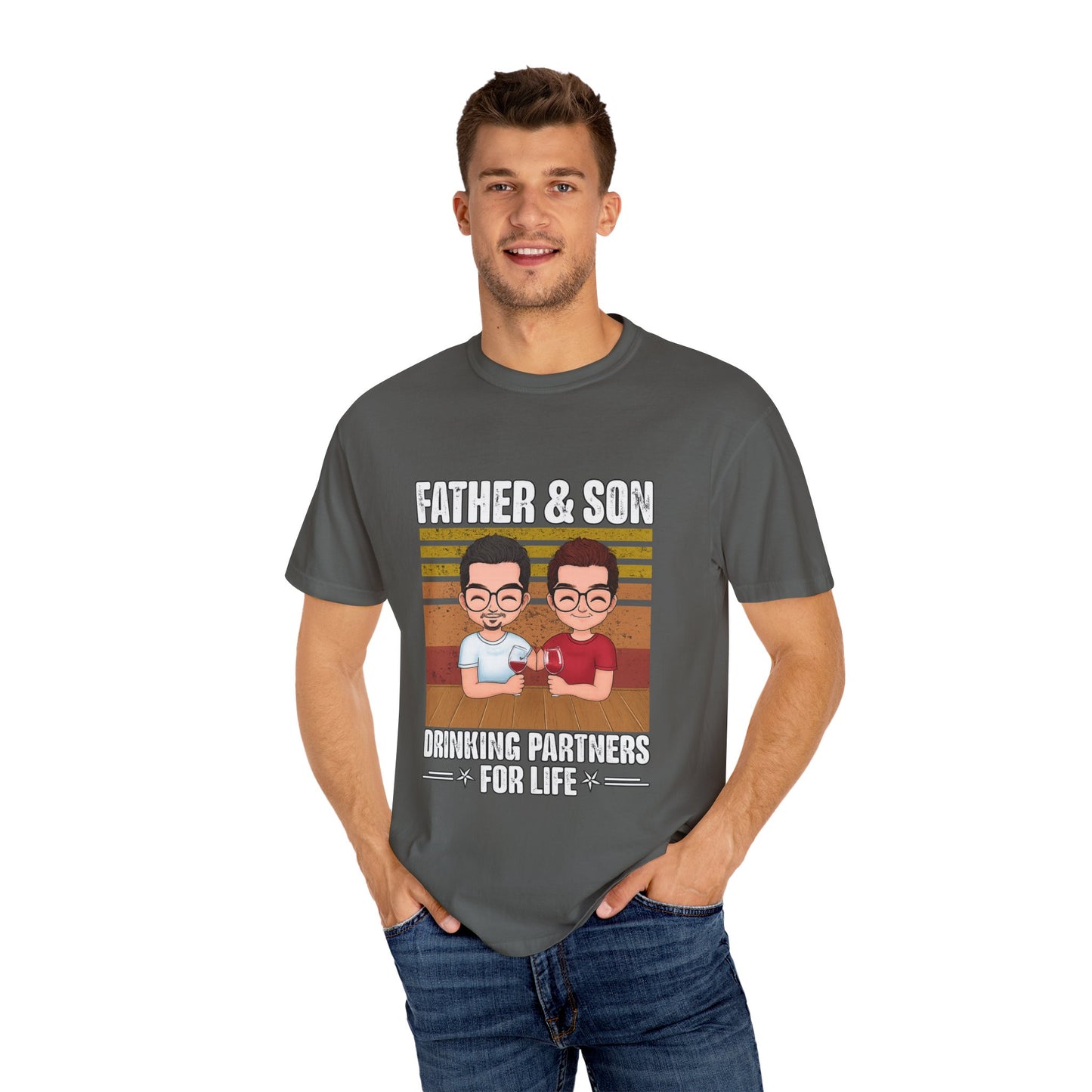 FATHER & SON DRINKING T SHIRT Unisex Garment-Dyed T-shirt