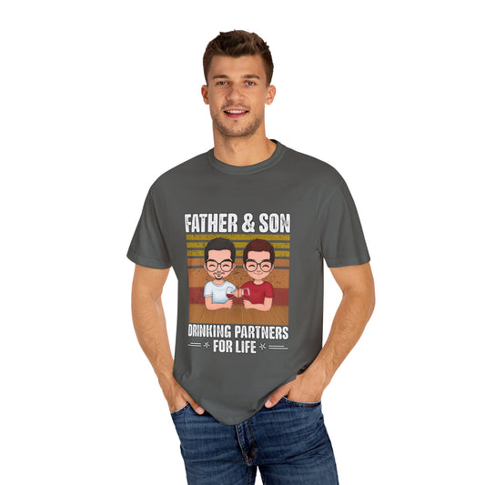 FATHER & SON DRINKING T SHIRT Unisex Garment-Dyed T-shirt