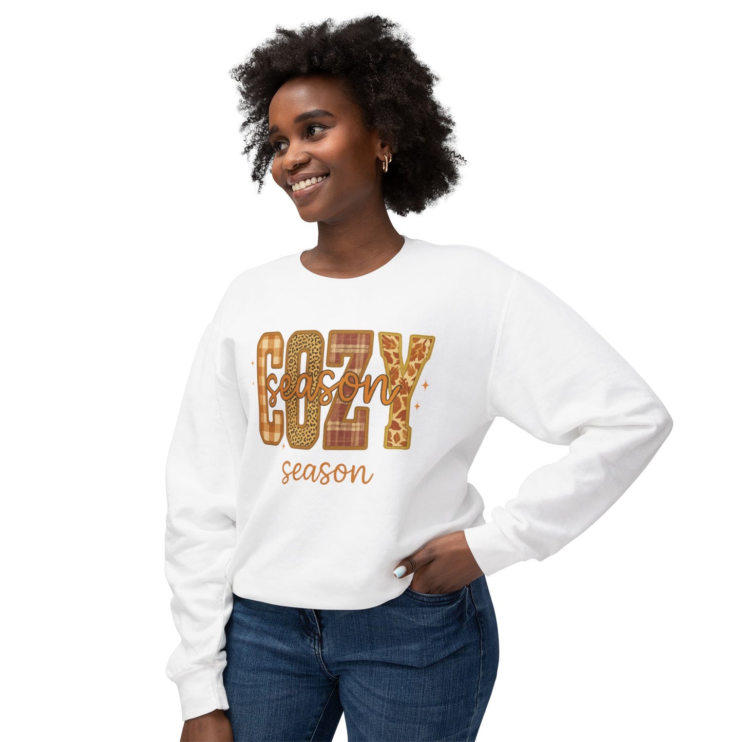 FALL COZY SEASON SWEATSHIRT Unisex Lightweight Crewneck Sweatshirt