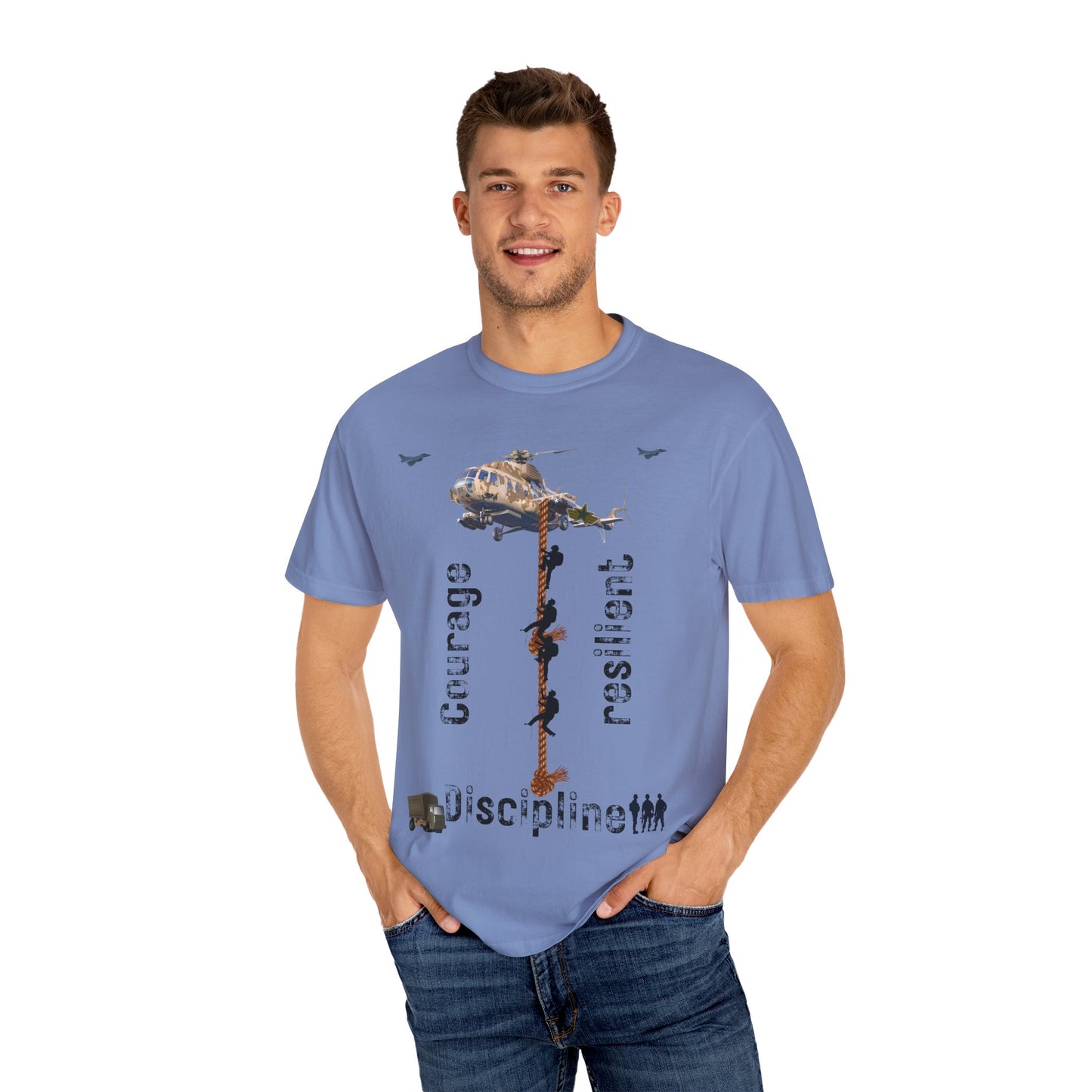 ARMY TEE Courage and Discipline , Unisex Military-Inspired T-Shirt, Adventure Shirt, Gift for Heroes, Casual Wear, Motivational Apparel