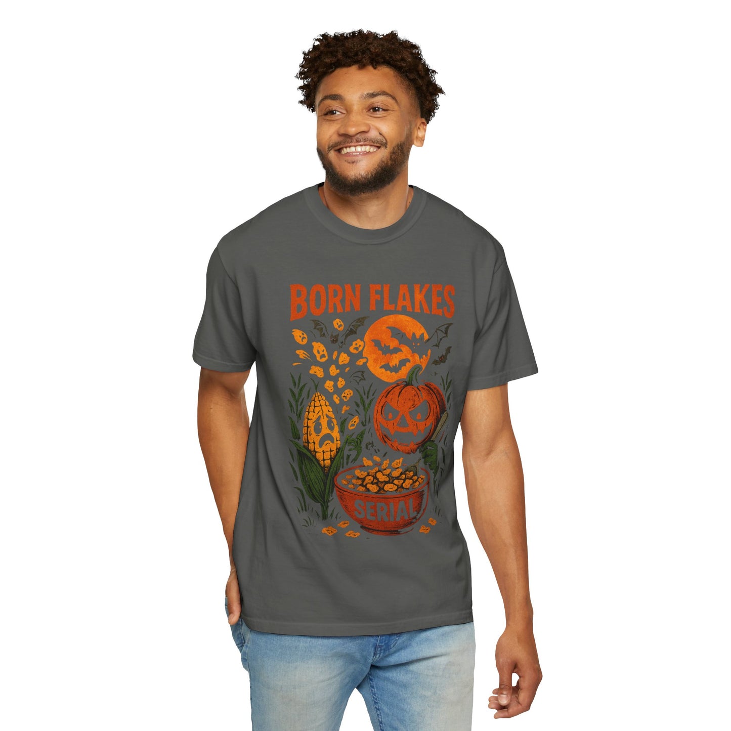 HALLOWEEN BORN FLAKES SERIAL Unisex Garment-Dyed T-shirt