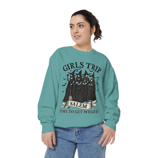 HALLOWEEN GIRLS TRIP SWEATSHIRT Unisex Garment-Dyed Sweatshirt