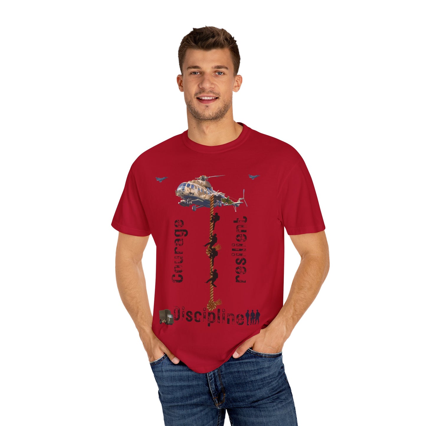 ARMY TEE Courage and Discipline , Unisex Military-Inspired T-Shirt, Adventure Shirt, Gift for Heroes, Casual Wear, Motivational Apparel